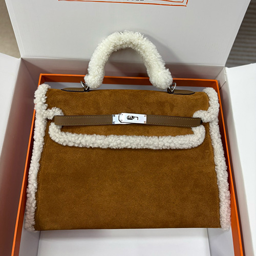 [홍콩명품.Hermes] 에르메스 25SS 로고 시어링 KELLY 32 토트백 핸드백 (브라운-은장), BGM5274, 홍콩명품가방,명품쇼핑몰,크로스백,핸드백,구매대행