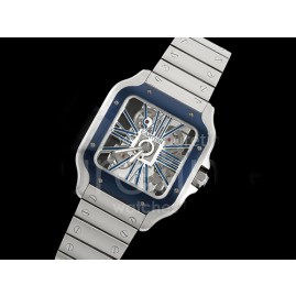 [홍콩명품시계.CARTIER] 까르띠에 산토스 드에 까르띠에 블루 스켈레톤 다이얼