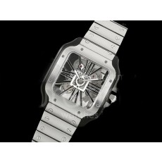 [홍콩명품시계.CARTIER] 까르띠에 산토스 드에 까르띠에 블랙 스켈레톤 다이얼