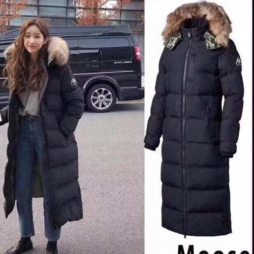 [홍콩명품.Moose Knuckles] 무스너클 25SS 로고 여성 폭스퍼 구스다운 후드 롱 패딩 자켓 (블랙), BM23209, KSM, 레플리카의류,미러급사이트