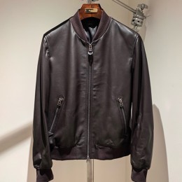 [홍콩명품.TOM FORD] 톰포드 25SS 로고 램스킨 레더 가죽 봄버 자켓 (브라운), BM23231, TOM, 레플리카의류,미러급사이트