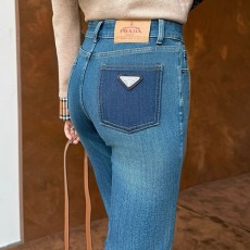 [홍콩명품,PRADA] 프라다 25SS 삼각로고 여성 슬림핏 데님 팬츠 진 청바지, BM23266, PG, 레플리카의류,미러급사이트
