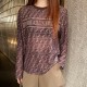 [홍콩명품,FENDI] 펜디 25SS 로고 여성 FF패턴 긴팔 티셔츠 (브라운), BM23270, PG, 레플리카의류,미러급사이트