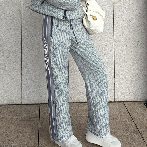 [홍콩명품,Christian Dior] 디올 25SS 로고 여성 오블리크 솜바지 (블루), BM23284, MC, 레플리카의류,미러급사이트