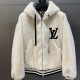 [홍콩명품.LOUIS VUITTON] 루이비통 25SS 로고 밍크 퍼 후드 집업 자켓 (아이보리), BM23369, JL, 레플리카의류,미러급사이트