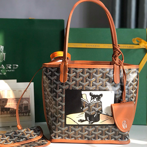[홍콩명품,GOYARD] 고야드 25SS 로고 Anjou Mini 토트백 핸드백 (브라운), BGM5346, MD, 홍콩명품가방,명품쇼핑몰,크로스백,핸드백,구매대행