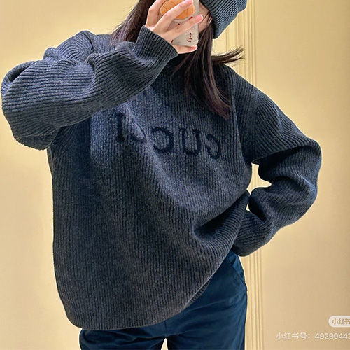 [홍콩명품.Gucci] 구찌 25SS 로고 니트 스웨터 (다크그레이), BM23410, KB, 레플리카의류,미러급사이트