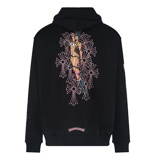 [홍콩명품.Chrome Hearts] 크롬하츠 25SS 로고 Deadly Doll 후드 집업 자켓 (블랙), BM23442, JL, 레플리카의류,미러급사이트