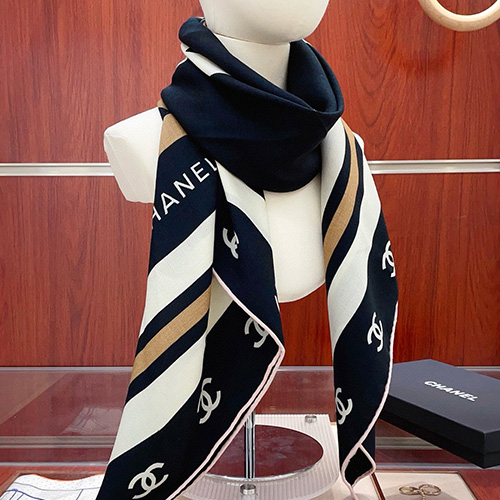 [홍콩명품.CHANEL] 샤넬 25SS 로고 패턴 140-140 캐시미어 실크 스카프 머플러 (2컬러), ET3184, 홍콩명품의류,구매대행,온라인명품