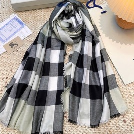 [홍콩명품.Burberry] 버버리 25SS 로고 체크패턴 캐시미어 스카프 머플러 (화이트), ET3210, 홍콩명품의류,구매대행,온라인명품