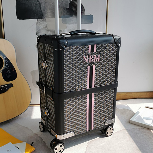 [홍콩명품,GOYARD] 고야드 25SS 로고 레더 가죽 캐리어 (블랙), CR161, NNT, 명품레플리카, 캐리어, 여행가방 투어