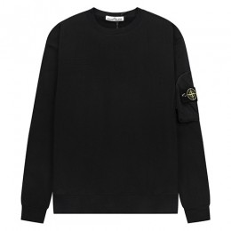 [홍콩명품.Stone Island] 스톤아일랜드 25SS 로고 탈부착 맨투맨 티셔츠 + 조거 팬츠 바지 상하의 세트 (블랙), BM23486, ST1, 레플리카의류,미러급사이트