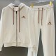 [홍콩명품.Loro Piana] 로로피아나 25SS 로고 자수 후드 집업 자켓 + 조거 팬츠 바지 상하의 세트 (아이보리), BM23515, G5, 레플리카의류,미러급사이트