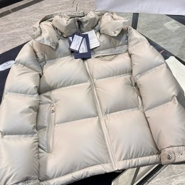 [홍콩명품,PRADA] 프라다 25SS 삼각로고 구스다운 후드 패딩 자켓 (아이보리), BM23532, KSM, 레플리카의류,미러급사이트