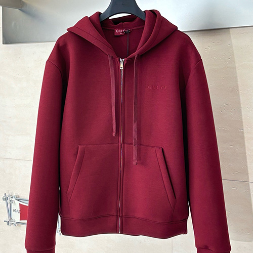 [홍콩명품.Gucci] 구찌 25SS 로고 자수 후드 집업 자켓 (레드), BM23556, KB, 레플리카의류,미러급사이트