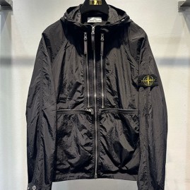 [홍콩명품.Stone Island] 스톤아일랜드 25SS 로고 탈부착 후드 바람막이 자켓 (블랙), BM23787, HH, 레플리카의류,미러급사이트