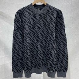 [홍콩명품,FENDI] 펜디 25SS 로고 FF패턴 니트 스웨터 (다크그레이), BM23871, JL, 레플리카의류,미러급사이트