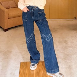 [홍콩명품.LOUIS VUITTON] 루이비통 25SS 로고 여성 모노그램 오버핏 데님 팬츠 진 청바지, BM23912, MC, 레플리카의류,미러급사이트