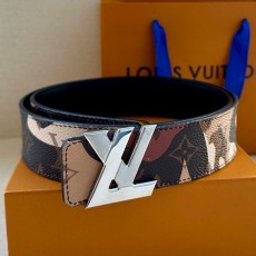 [홍콩명품.LOUIS VUITTON] 루이비통 25SS 로고 LV Portrait 모노그램 레더 가죽 리버서블 벨트 (브라운-2버클), 4.0cm, BT1505, 명품레플리카,인터넷쇼핑몰,남자명품,해외직구