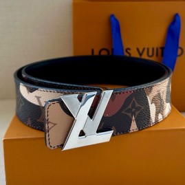 [홍콩명품.LOUIS VUITTON] 루이비통 25SS 로고 LV Portrait 모노그램 레더 가죽 리버서블 벨트 (브라운-2버클), 4.0cm, BT1505, 명품레플리카,인터넷쇼핑몰,남자명품,해외직구