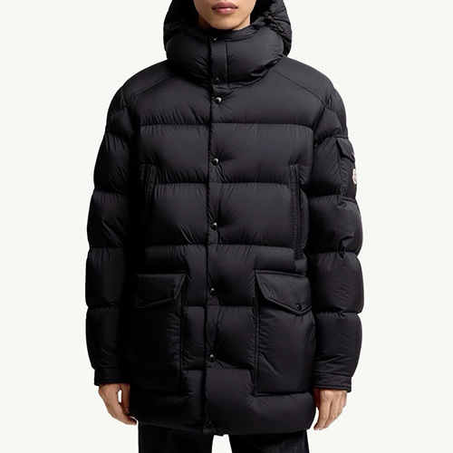 [가격문의][홍콩명품.MONCLER] 몽클레어 25SS 로고 후드 다운 패딩 자켓 (블랙), BM24027, KSM, 레플리카의류,미러급사이트