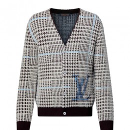[홍콩명품.LOUIS VUITTON] 루이비통 25SS 로고 패턴 캐시미어 V넥 니트 가디건, BM24064, KK, 레플리카의류,미러급사이트