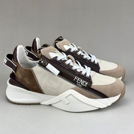 [홍콩명품,FENDI] 펜디 25SS 로고 FLOW 스니커즈 운동화 (브라운-베이지), SE5949, S3, 명품스니커즈,운동화,구두,로퍼,하이탑,신발