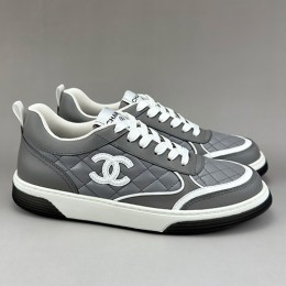 [홍콩명품.CHANEL] 샤넬 25SS 로고 레더 가죽 스니커즈 운동화 (그레이), SE5957, S3, 명품스니커즈,운동화,구두,로퍼,하이탑,신발