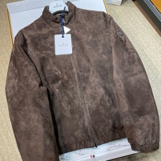 [홍콩명품.MONCLER] 몽클레어 25SS 로고 레더 가죽 리버서블 구스다운 패딩 양면자켓 (브라운), BM24107, PG, 레플리카의류,미러급사이트