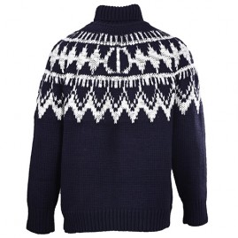 [홍콩명품,Christian Dior] 디올 25SS 로고 패턴 하이넥 니트 스웨터 (네이비), BM24128, KB, 레플리카의류,미러급사이트