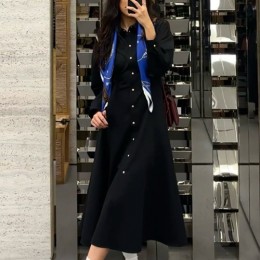 [홍콩명품.CELINE] 셀린느 25SS 로고 여성 롱 셔츠 원피스 (네이비), BM24136, MC, 레플리카의류,미러급사이트