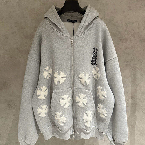 [홍콩명품.Chrome Hearts] 크롬하츠 25SS 로고 오버핏 기모 후드 집업 자켓 (2컬러), BM24233, KK, 레플리카의류,미러급사이트