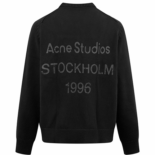[가격문의][홍콩명품.ACNE STUDIO] 아크네스튜디오 25SS 로고 캐시미어 니트 스웨터 (블랙), BM24259, KK, 레플리카의류,미러급사이트