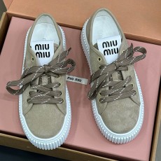 [가격문의][홍콩명품,MIU MIU] 미우미우 25SS 로고 여성 레더 가죽 스니커즈 운동화 (2컬러), SE5981, GHS, 명품스니커즈,운동화,구두,로퍼,하이탑,신발