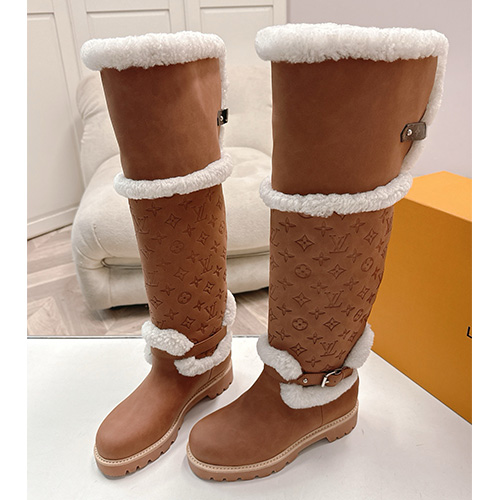 [가격문의][홍콩명품.LOUIS VUITTON] 루이비통 25SS 로고 여성 모노그램 시어링 레더 가죽 롱 부츠 (3컬러), SE5992, GHS, 명품스니커즈,운동화,구두,로퍼,하이탑,신발