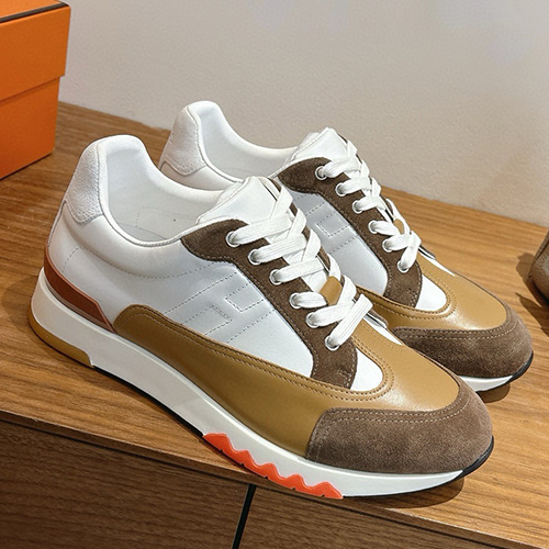 [가격문의][홍콩명품.Hermes] 에르메스 25SS 로고 남여 Trail 스니커즈 운동화 (화이트-브라운-카라멜), SE6006, GHS, 명품스니커즈,운동화,구두,로퍼,하이탑,신발