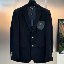 [가격문의][홍콩명품,PRADA] 프라다 26SS 삼각로고 정장 수트 자켓 (블랙), BM24358, 레플리카의류,미러급사이트